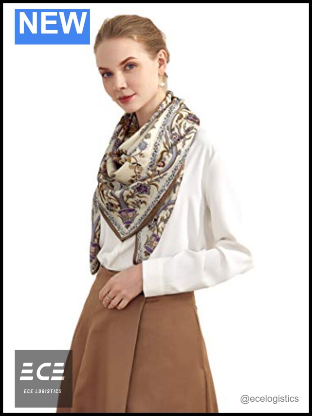 100% Silk Scarf 42x42 Extra Large Charmeuse Wrap
